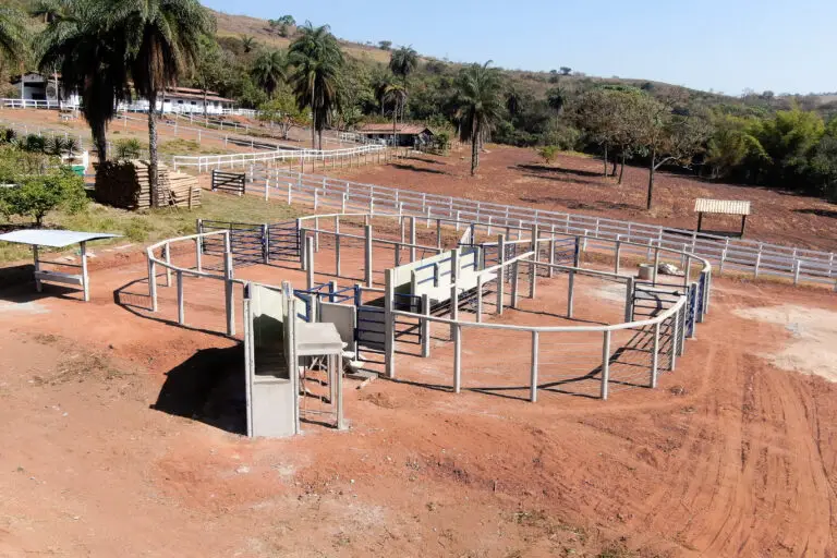 Curral convencional C17 em concreto pré-moldado protendido e autoadensável da Currais Itabira.