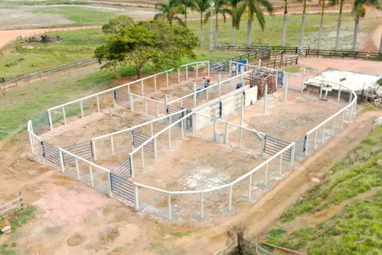 Curral convencional C41 em concreto pré-moldado protendido e autoadensável da Currais Itabira.