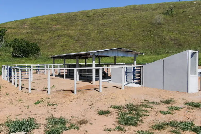 Curral convencional C77 em concreto pré-moldado protendido e autoadensável da Currais Itabira.